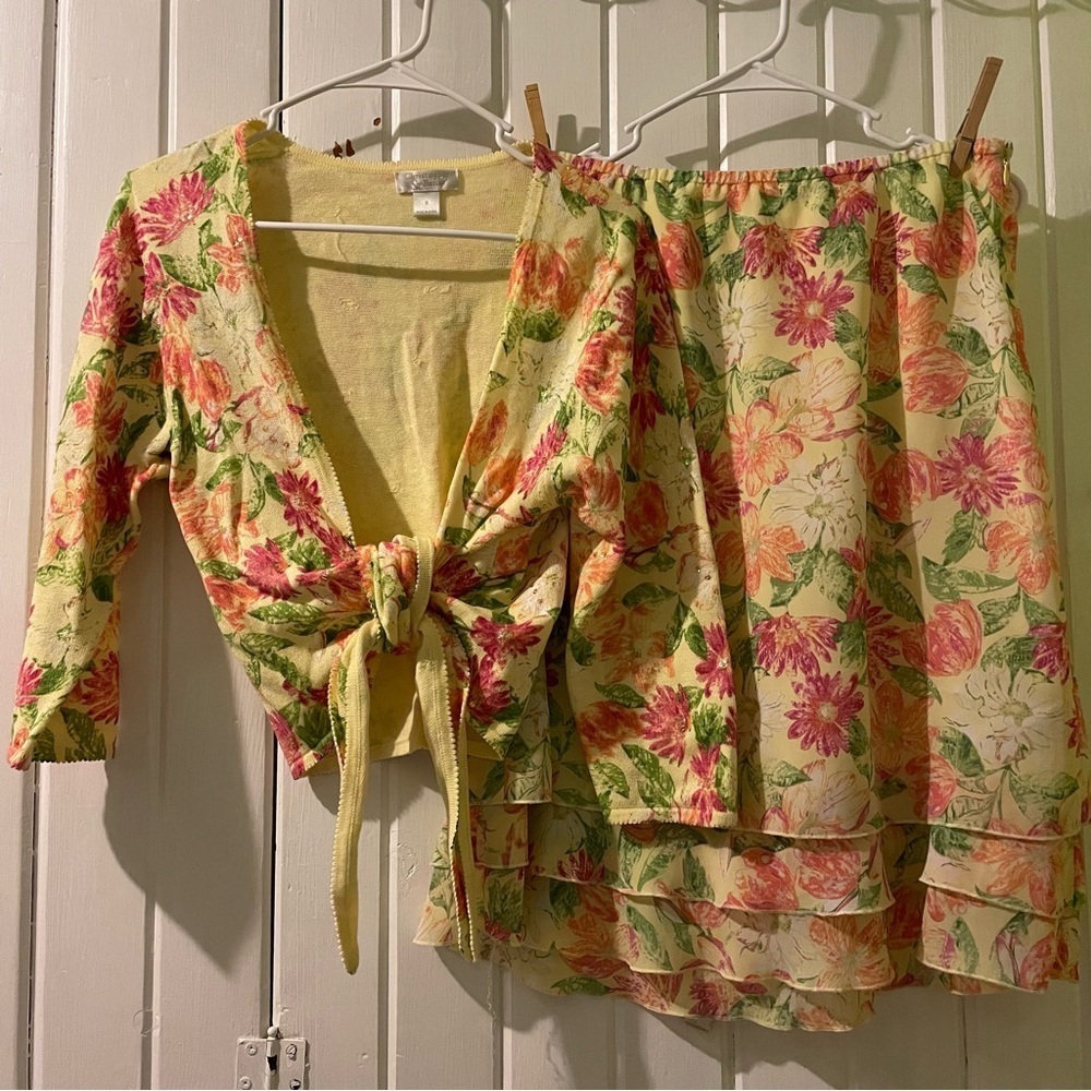 Christopher & Banks cardigan and skirt set size small and size 10 EUC